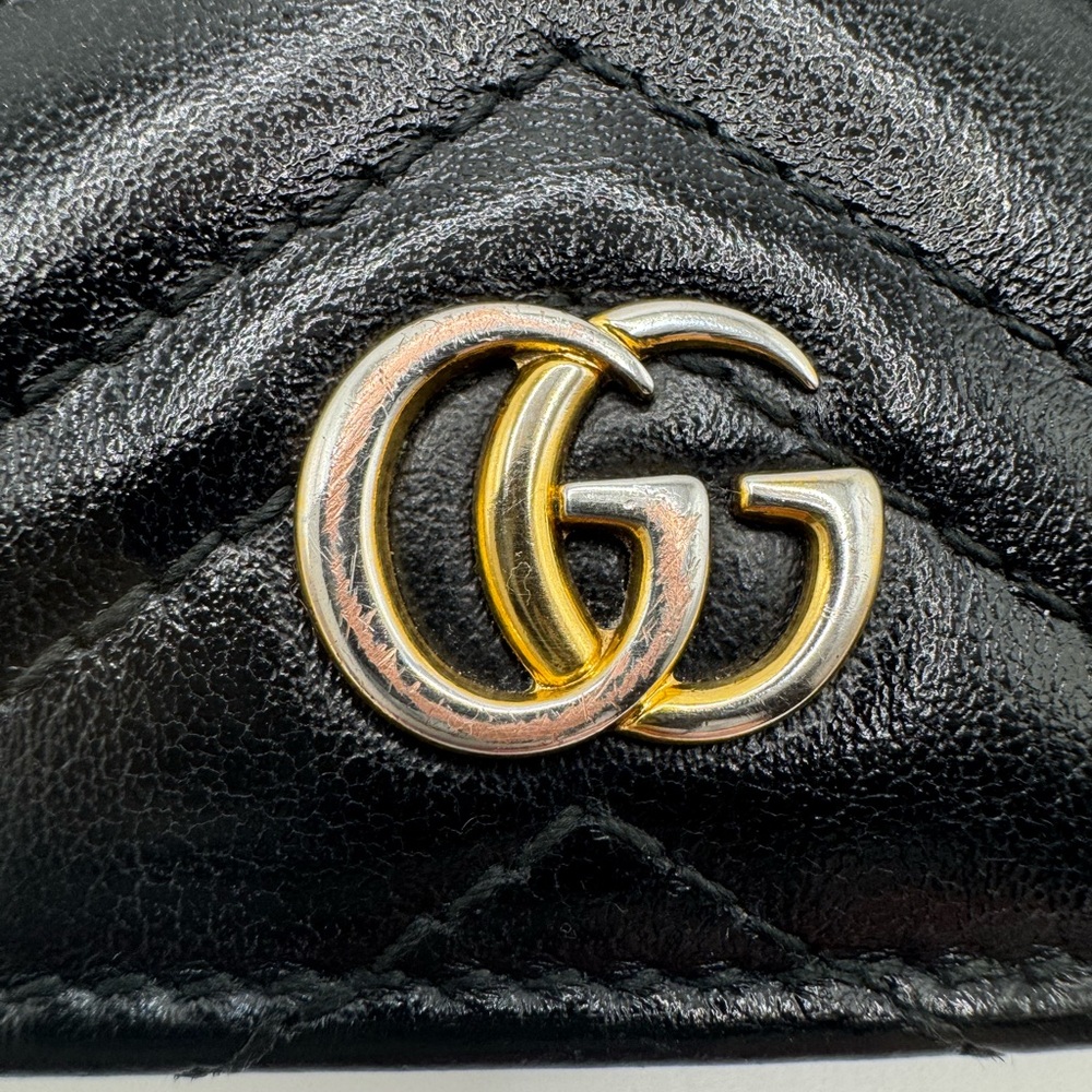 Authentic Gucci Black GG Marmont Card Holder Wallet - Picture 2 of 12